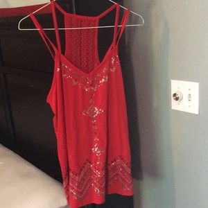 Red Sparlke Spaghetti Strap